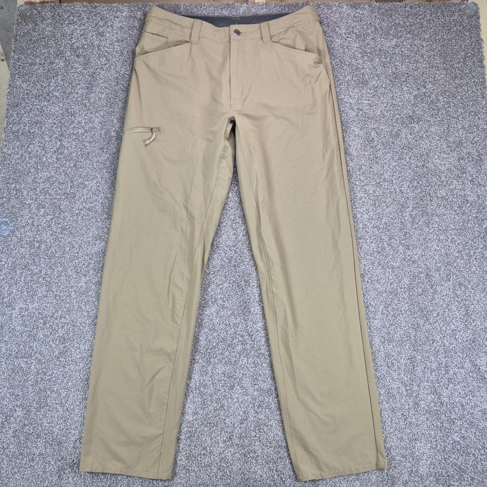Patagonia Quandary Pants Mens 36 Long Tan Khaki Hiking Nylon Stretch 33" Inseam
